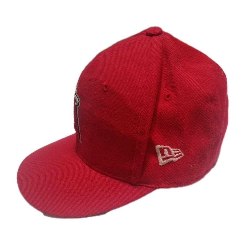 New Era Los Angeles Angels Fitted Hat 7 1/4 Red MLB Cap Anaheim Era Y2K - Picture 3 of 6
